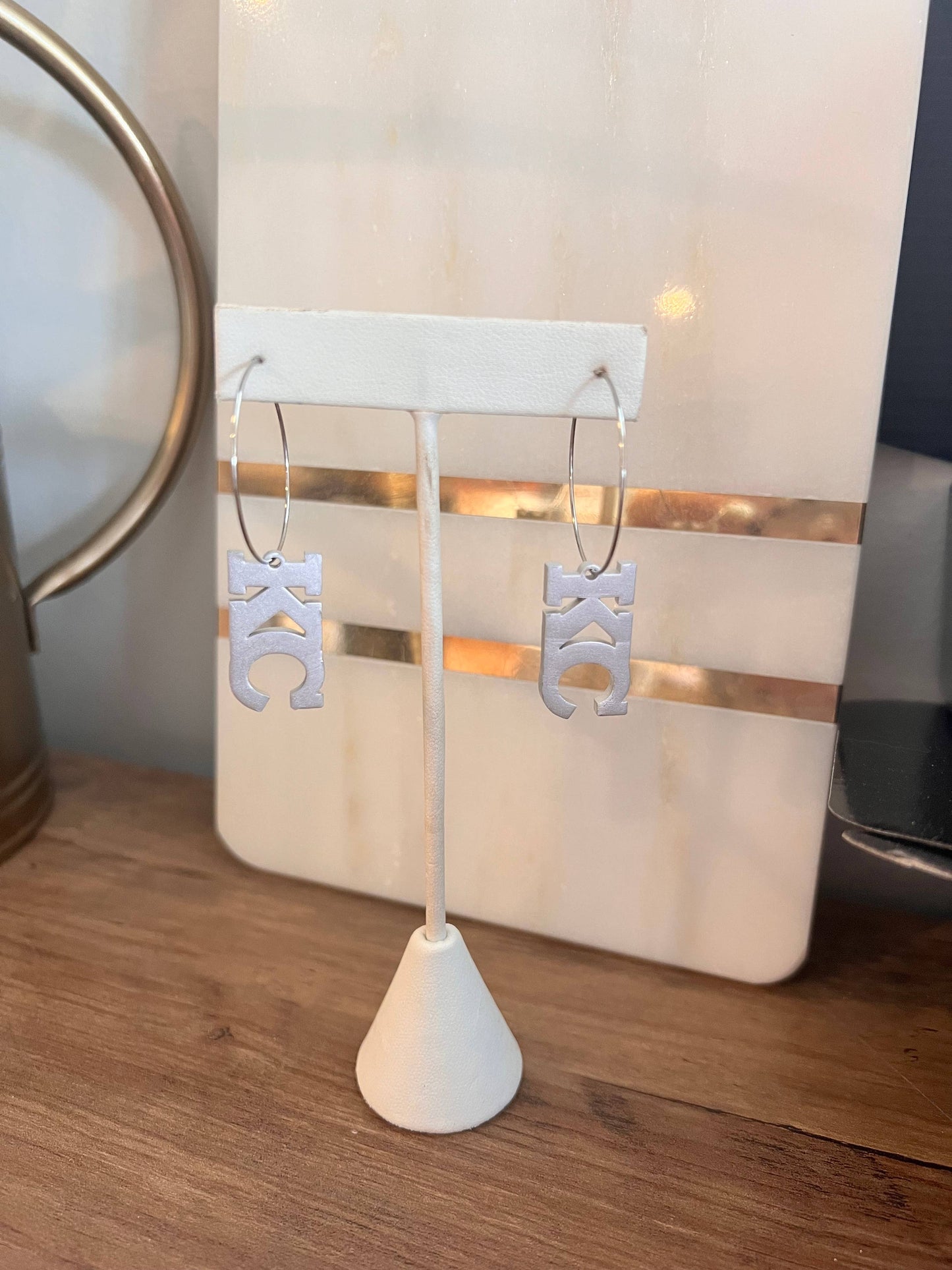 KC Hoop Earrings, Kansas City Earrings, City Earrings, KC