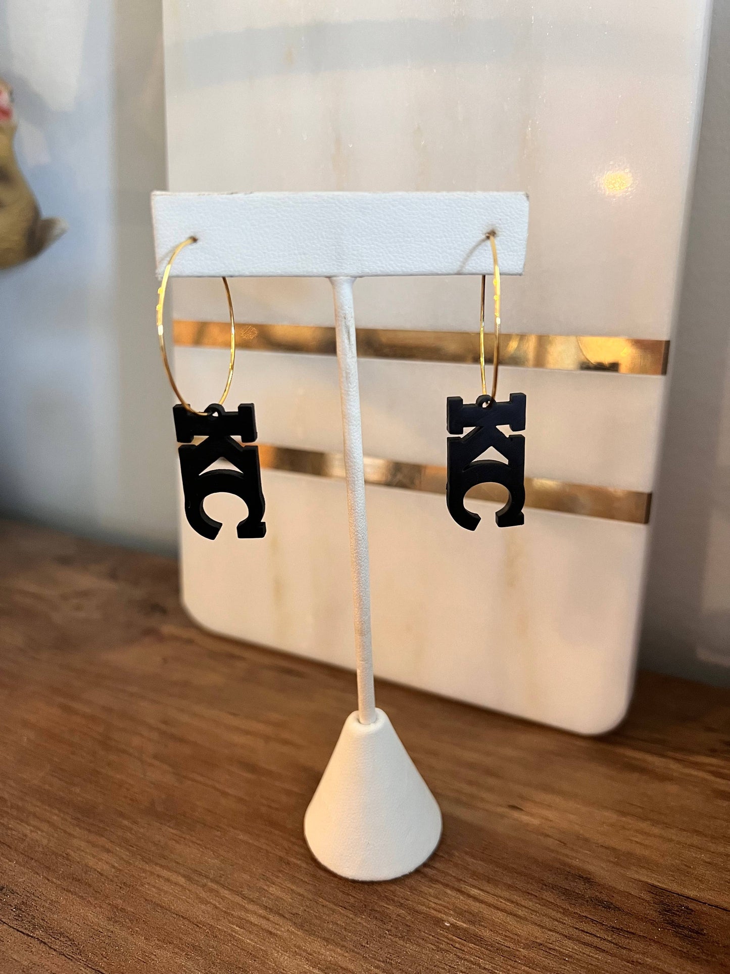 KC Hoop Earrings, Kansas City Earrings, City Earrings, KC