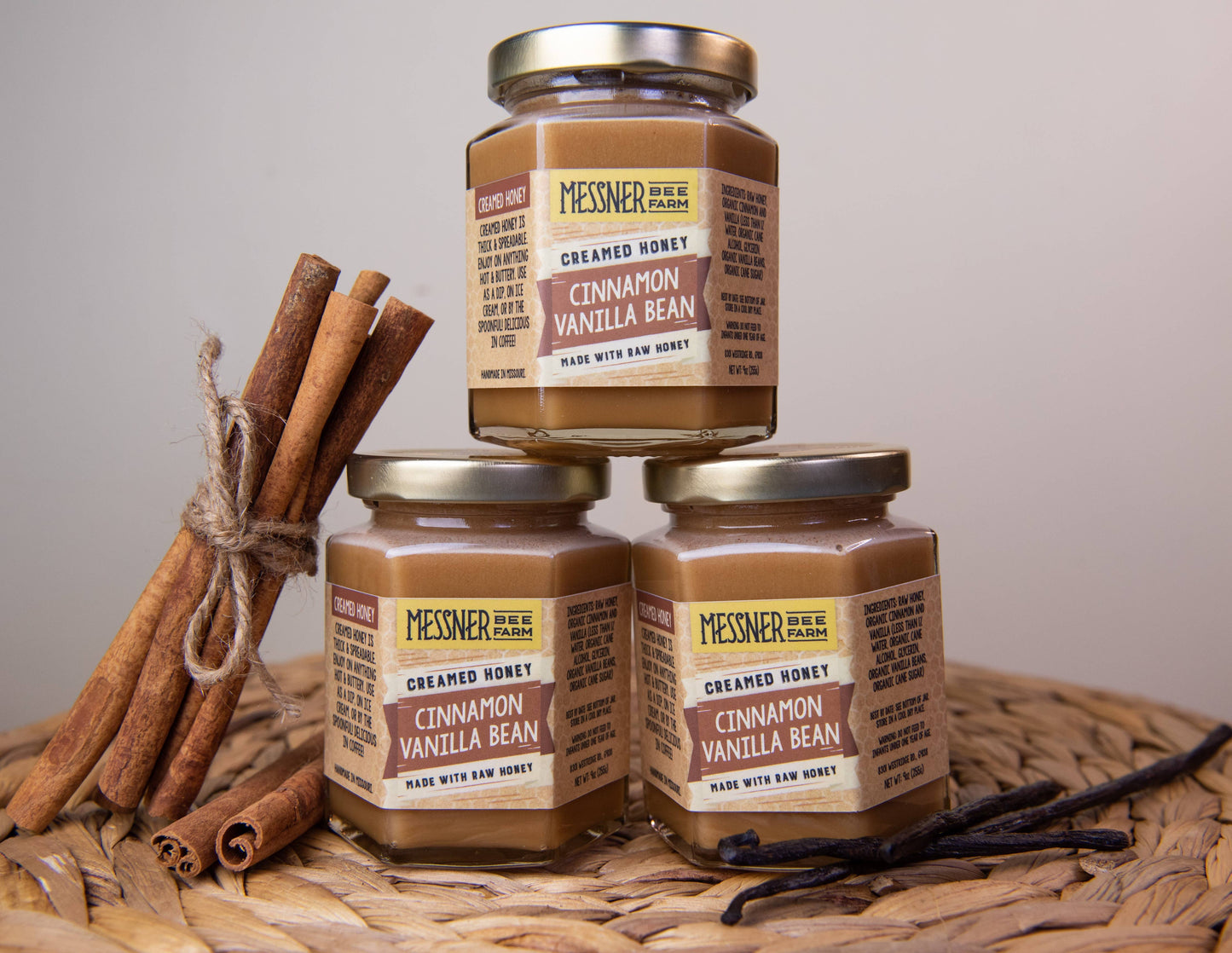 Cinnamon Vanilla Bean Creamed Honey / 9oz. / Kansas City