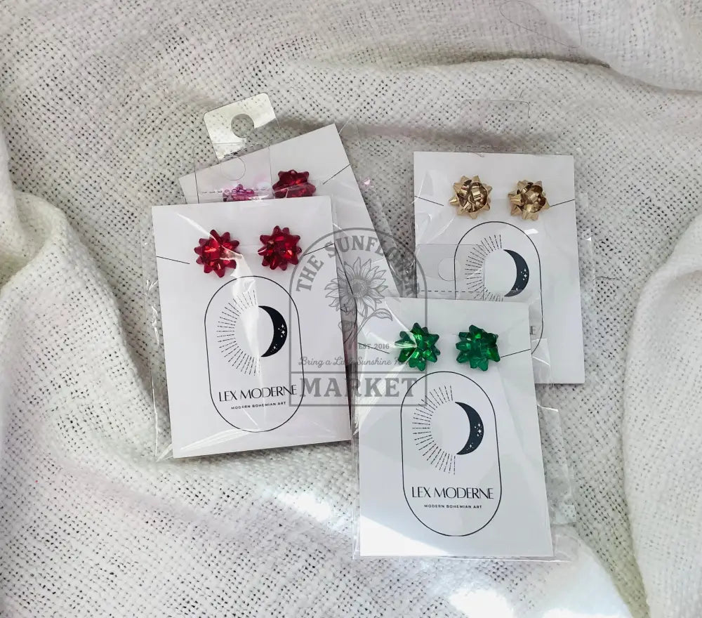 Earrings - Christmas bow