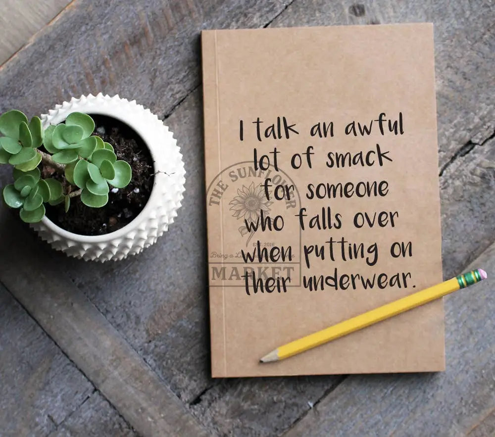 Falls Over Putting On Underwear Kraft Notebook