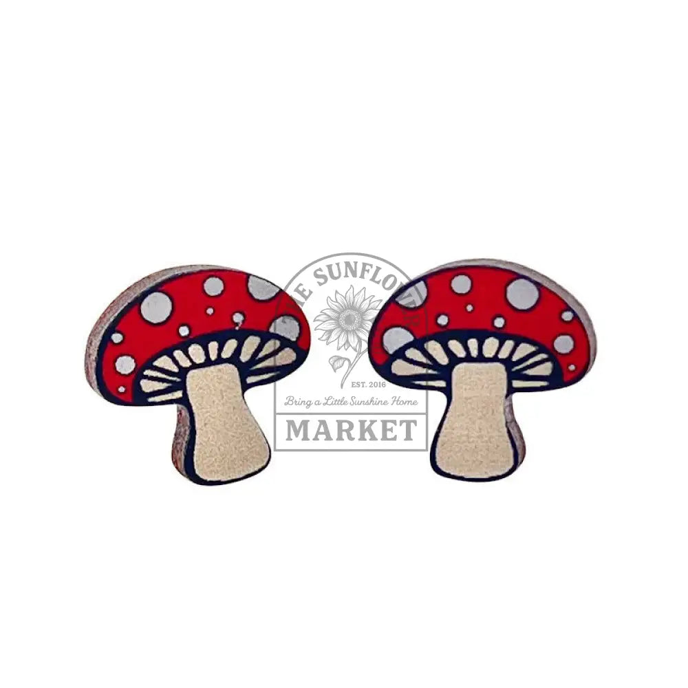 Mushroom Stud Earrings - As Pictured