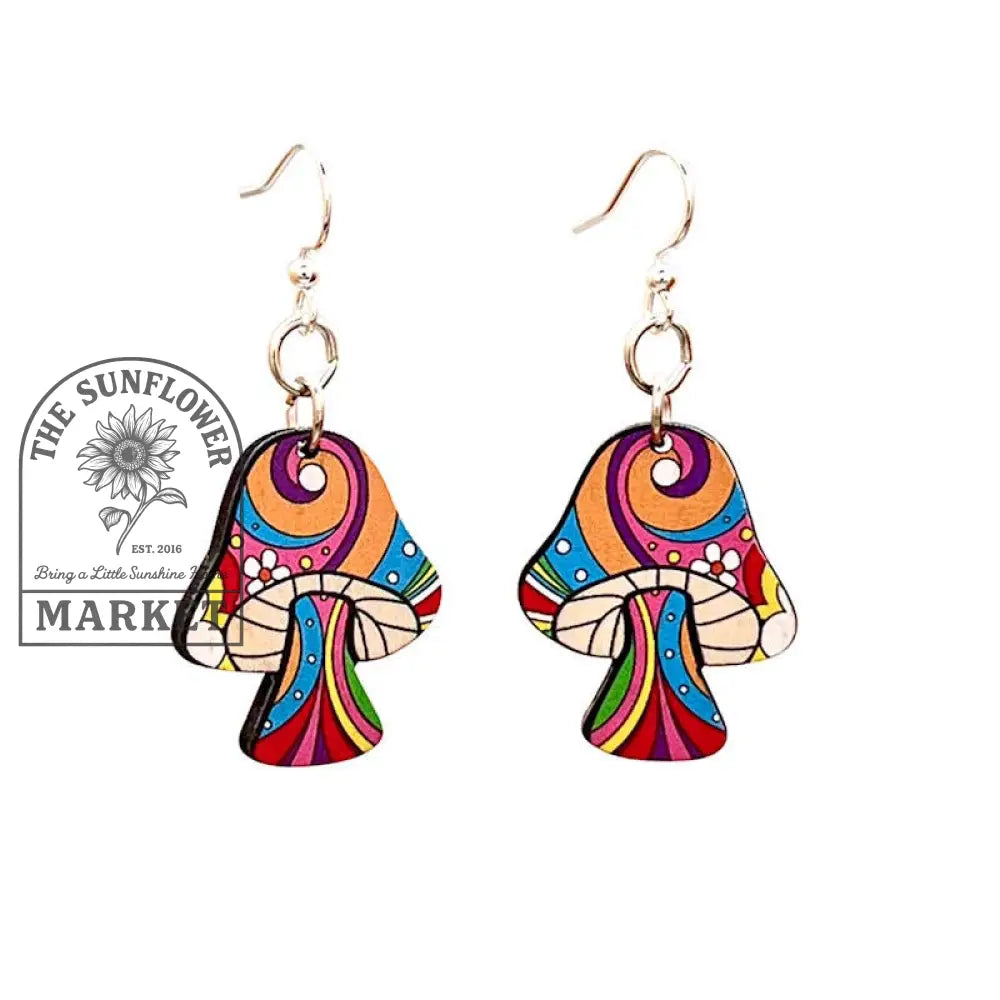 Psychedelic Mushroom Earrings - As Pictured