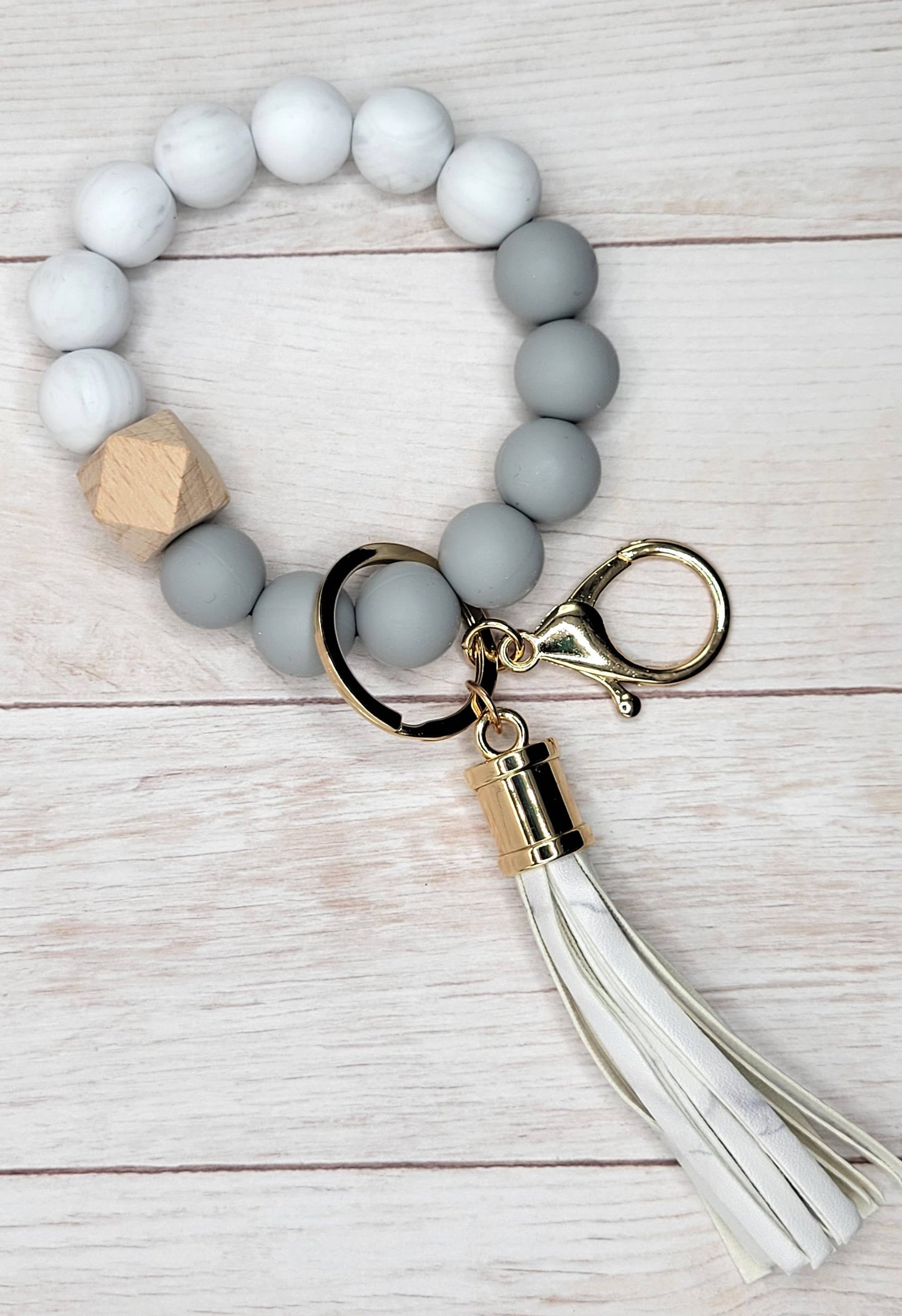 #15 Grey & White Silicone Wristlet