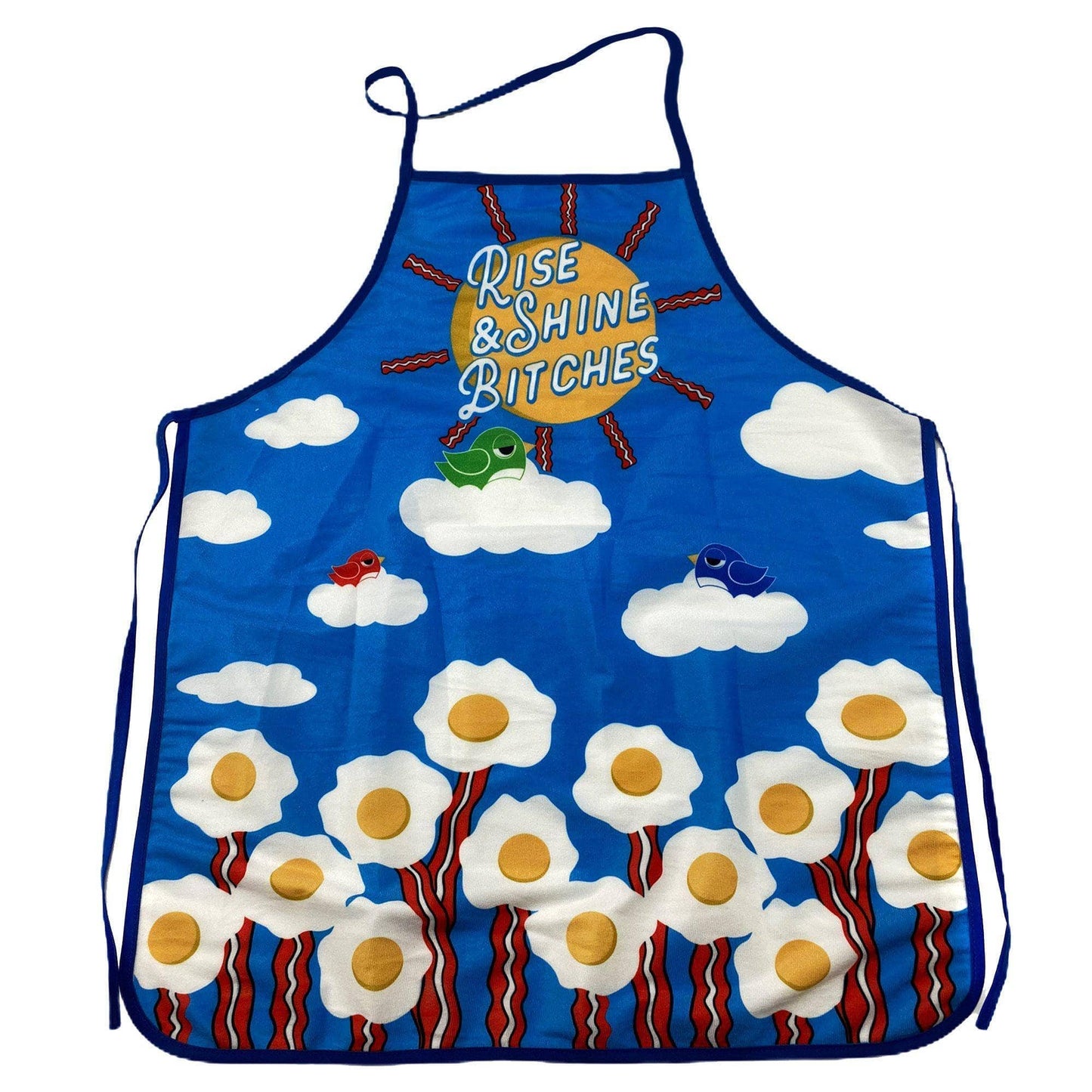Rise And Shine Bitches Oven Mitt + Apron: Apron / Blue