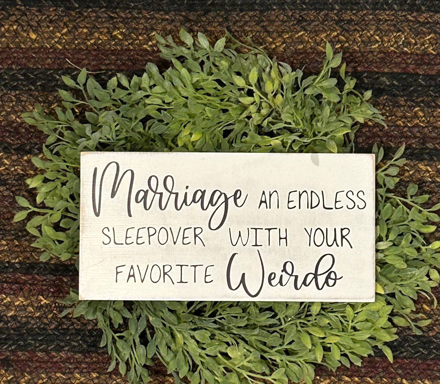 Marriage Sleepover - Funny Rustic Wood Shelf Sitter
