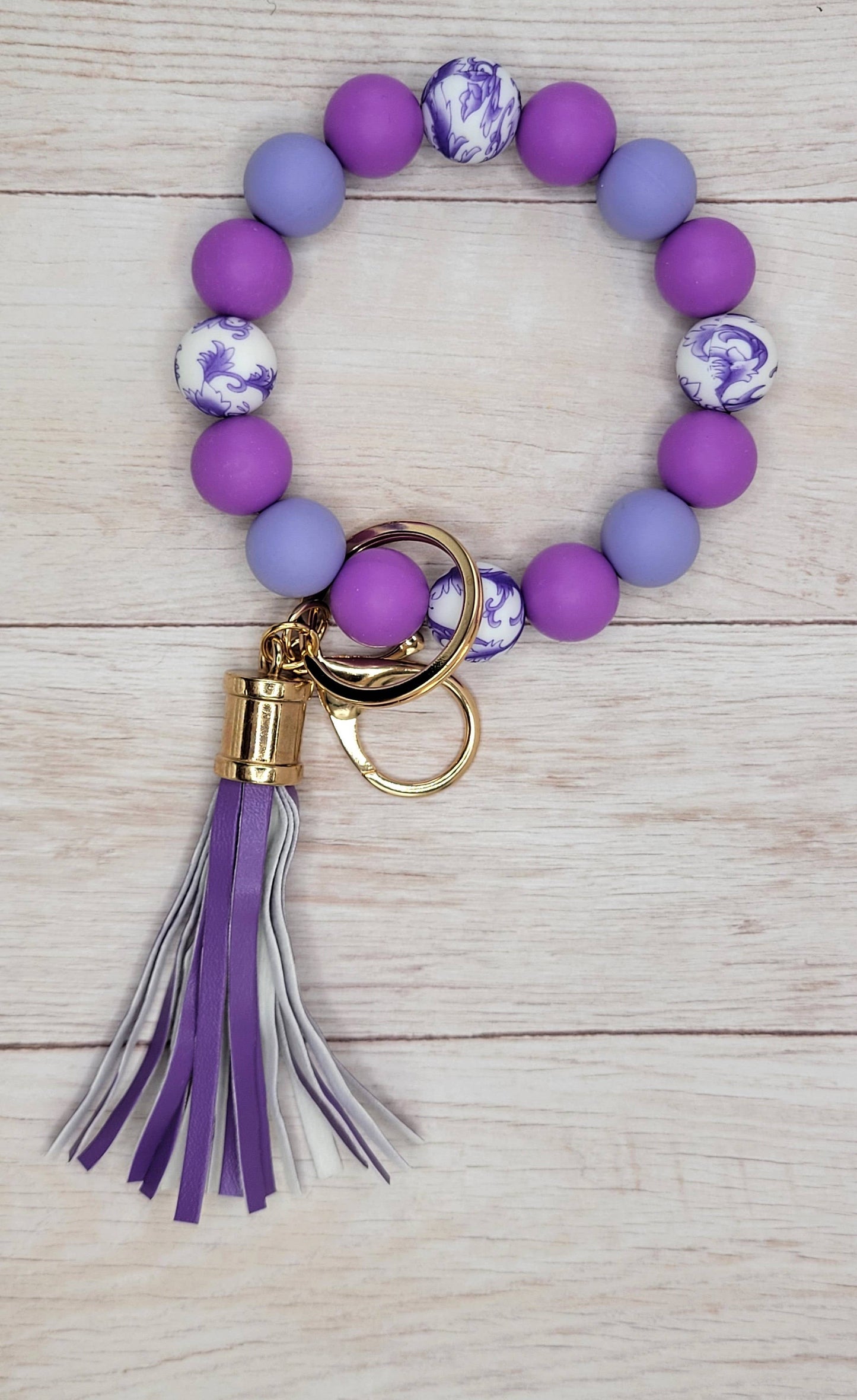 A5 Purple Whimsey Silicone Wristlet Keychain