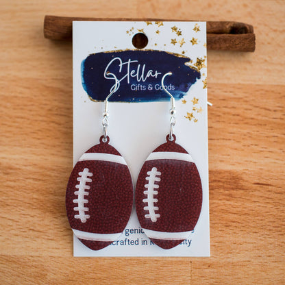 Football - Petite Football Dangles Game Day Spirit Earrings