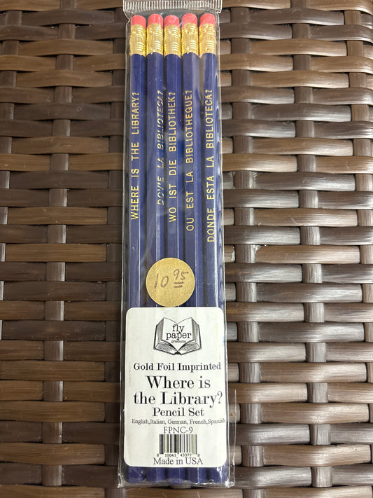 I Love Books Pencil Set Blue