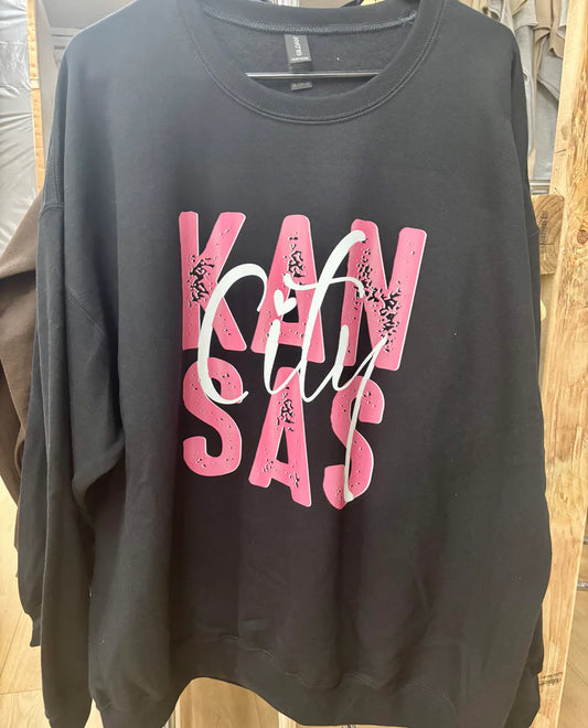 Kansas City Pink and White Letters