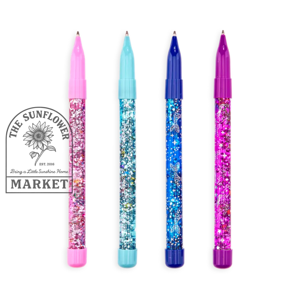 Celestial Stars Glitter Wand Ballpoint Pens - Tub of 24