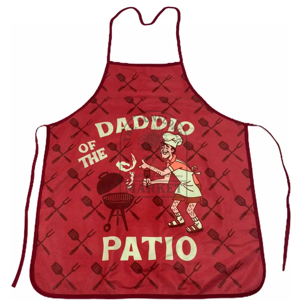 Daddio Of The Patio Apron Gift for Chef Kitchen Present: Apron / Red