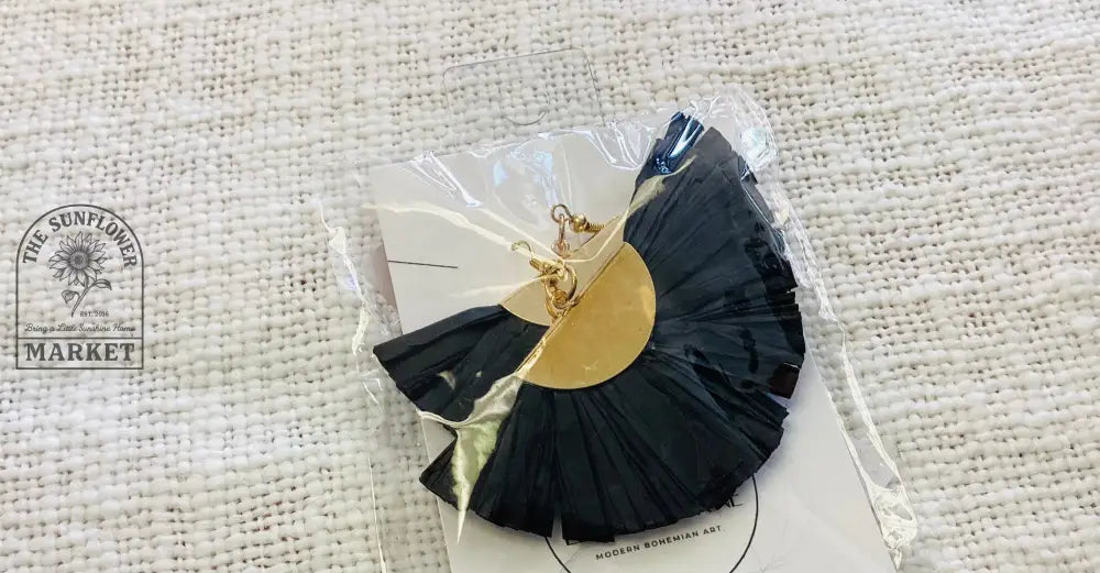 Earrings - Black Statement Fringe