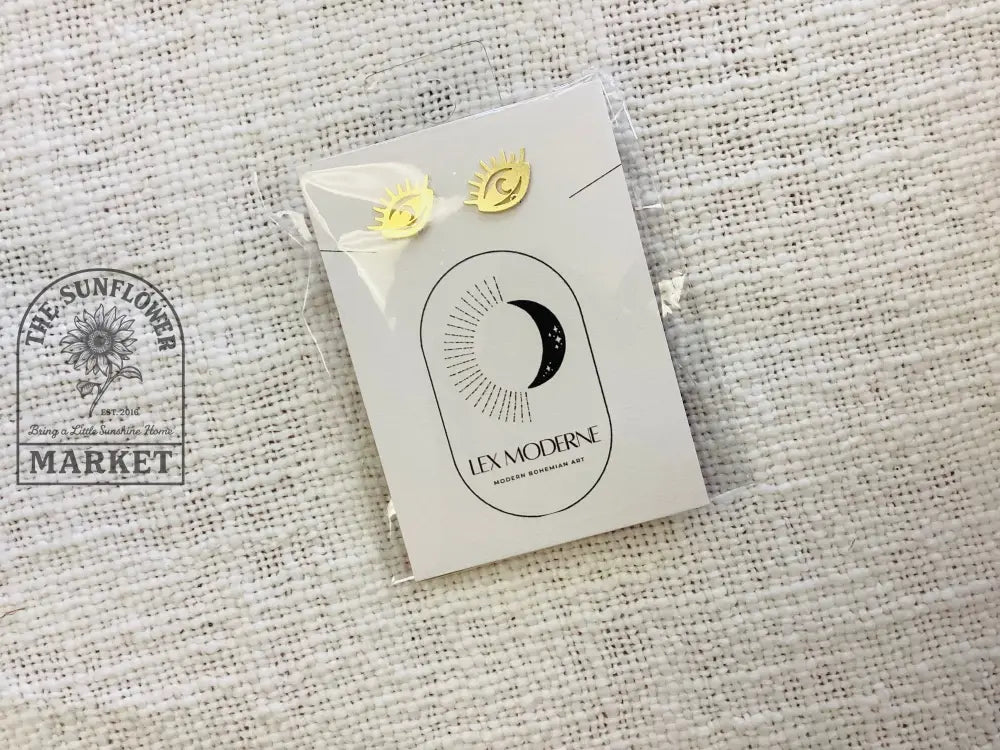 Earrings - Brass and SS Evil Eye Studs