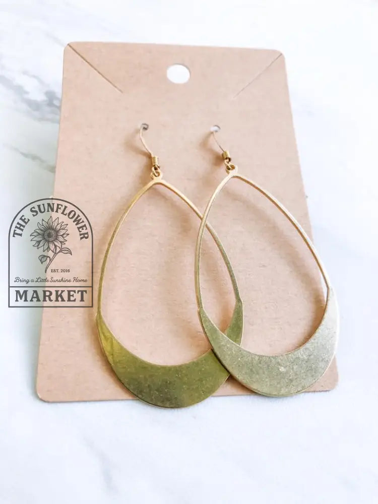 Earrings - Brass Teardrop