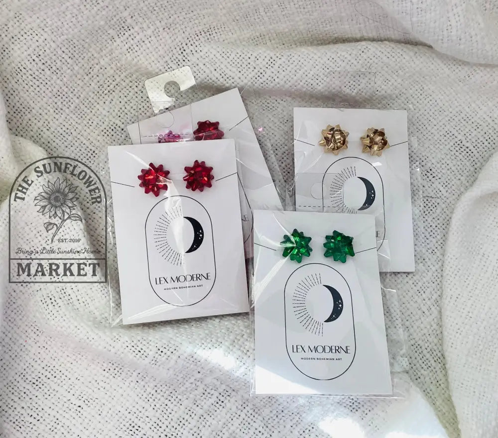 Earrings - Christmas bow