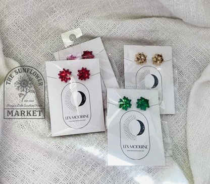 Earrings - Christmas bow