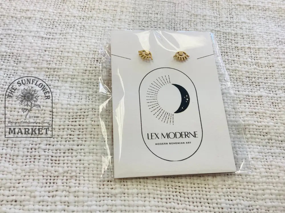 Earrings - Gold Plated Evil Eye studs