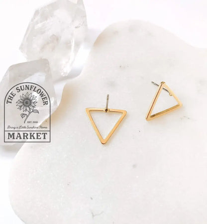 Earrings - Gold Plated SS Triangle