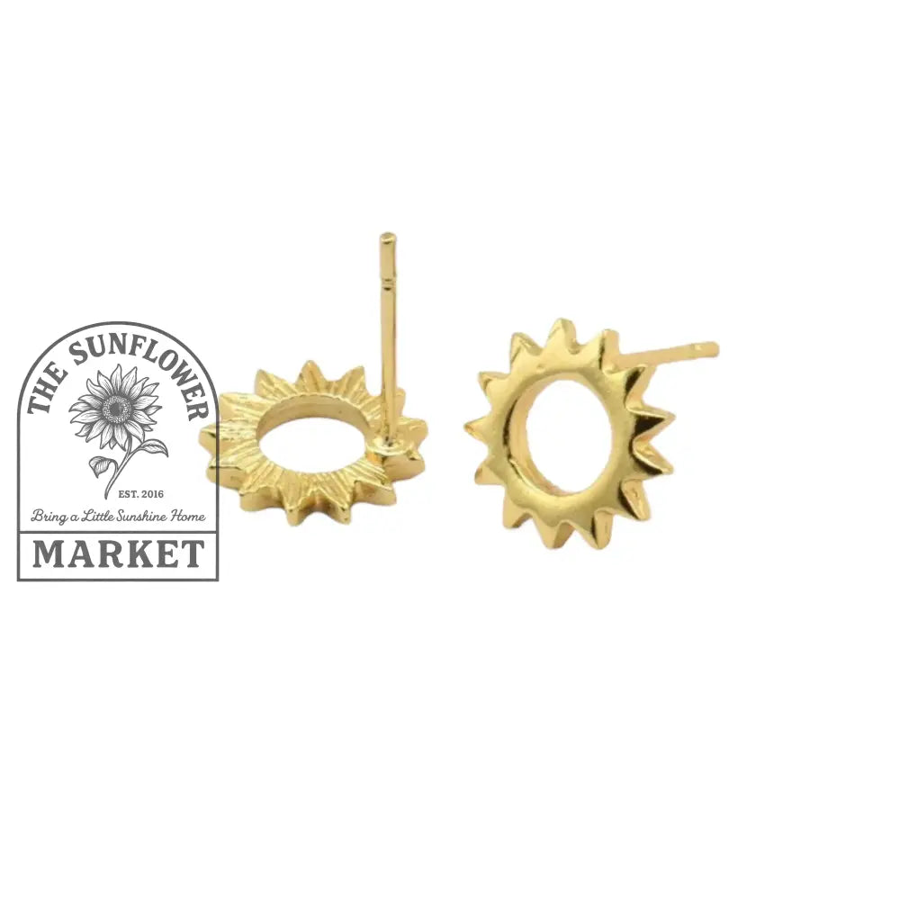 Earrings - Gold Plated sun studs