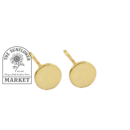 Earrings - GoldPlated Solid Circle Studs