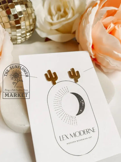 Earrings - GP and SS Cactus Studs