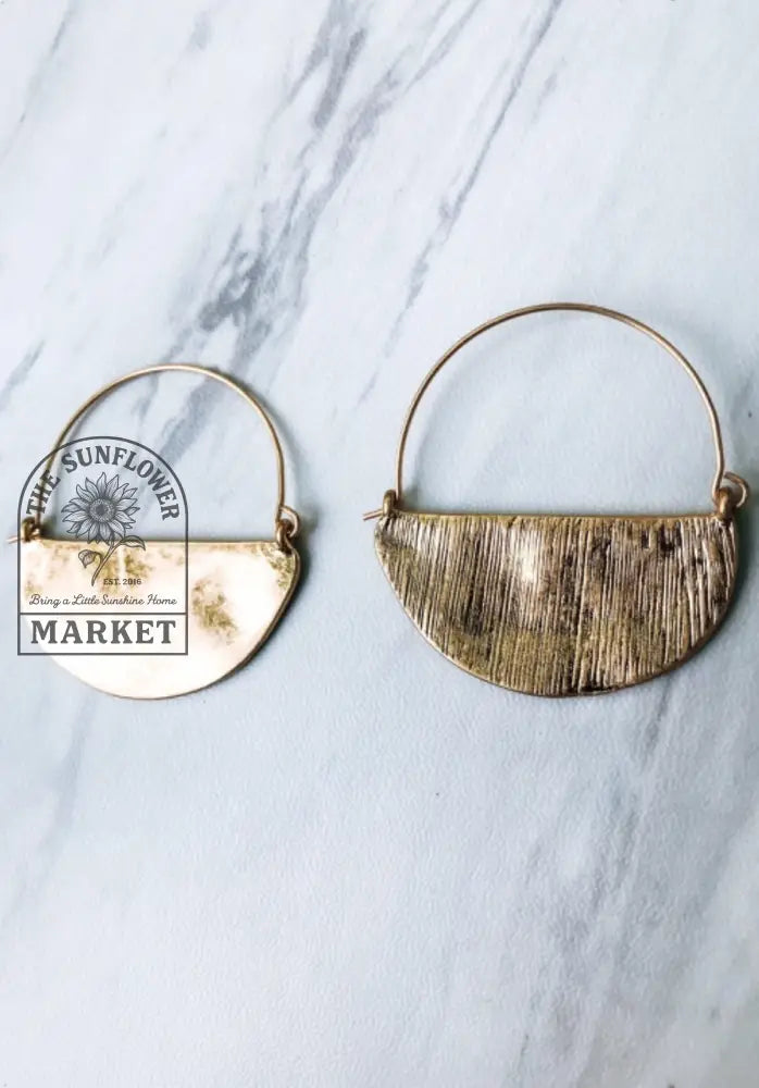 Earrings - Hammered Semi Circle