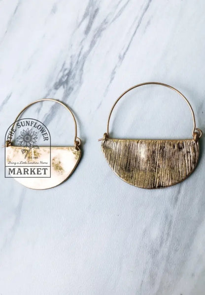 Earrings - Hammered Semi Circle