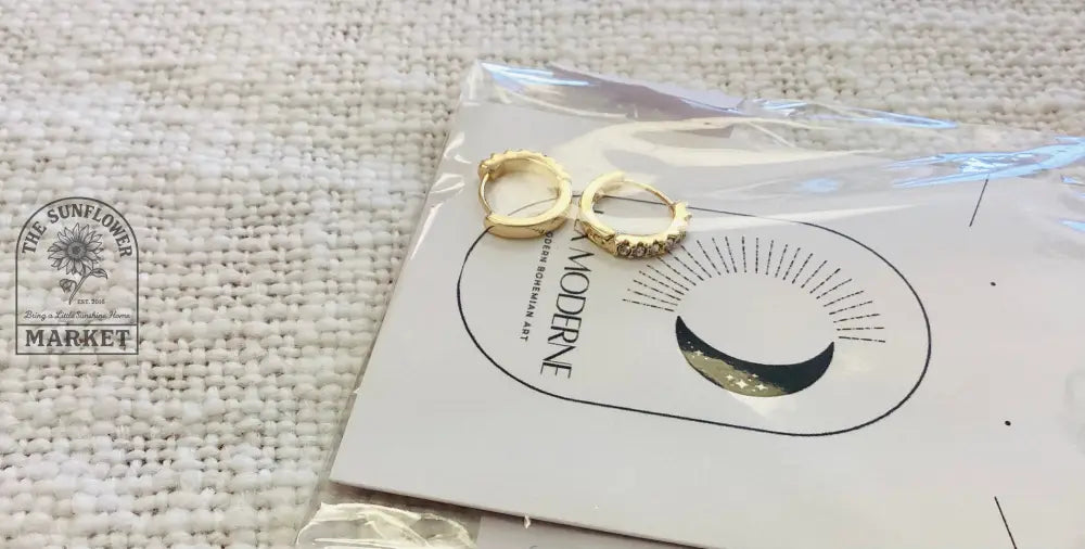 Earrings - Huggie Hoops W CZ