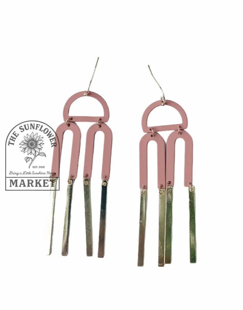 Earrings - Pink Geometric Dangle