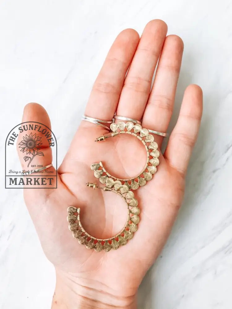 Earrings - Scalloped Hoops