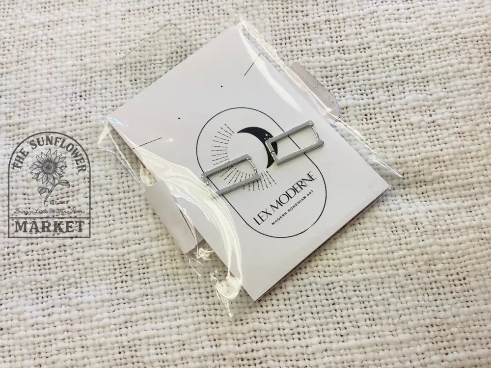 Earrings - Silver Rectangle Hoops