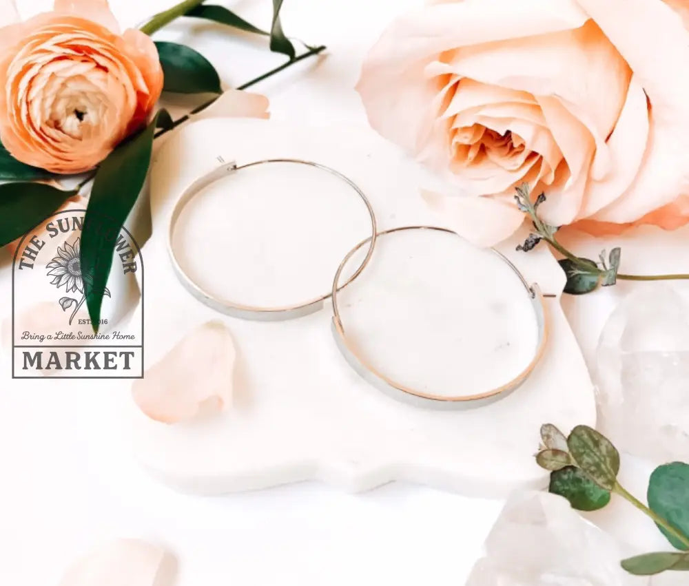 Earrings - Simple Silver Hoop