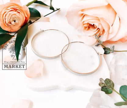 Earrings - Simple Silver Hoop