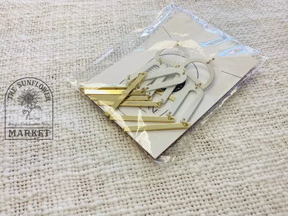 Earrings - White Geometric