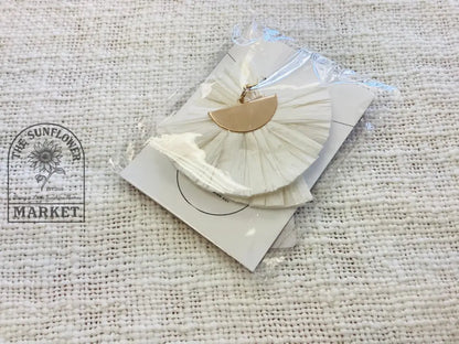 Earrings - White Statement Fringe