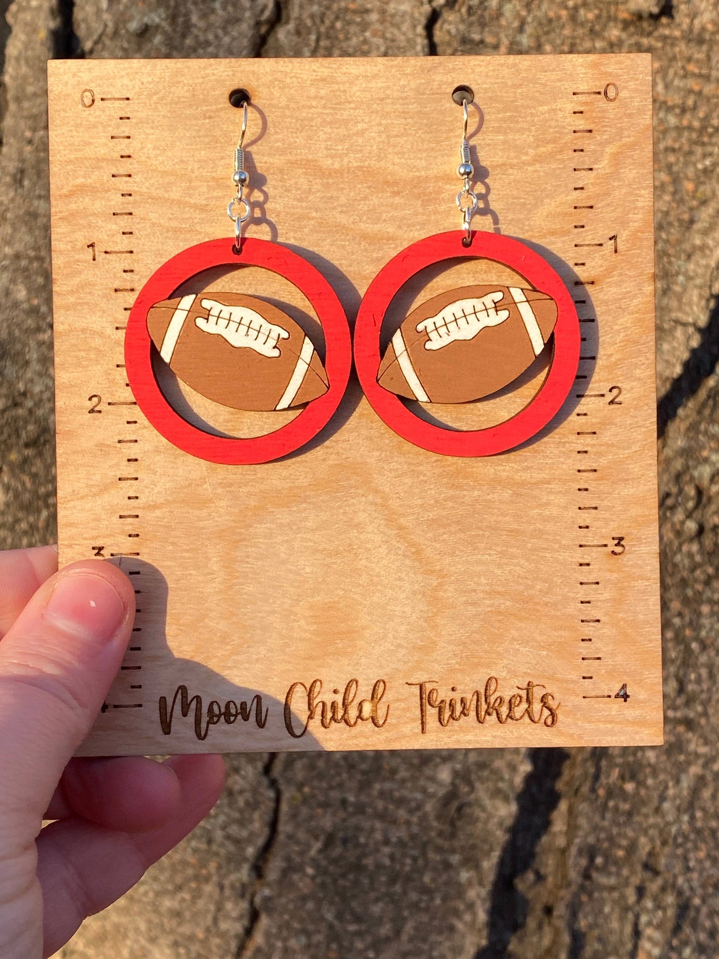 Hand Painted Wood Dangle Earrings