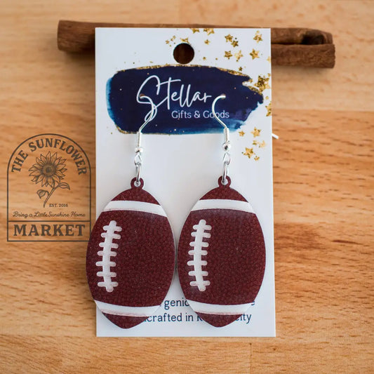 Football - Petite Football Dangles Game Day Spirit Earrings