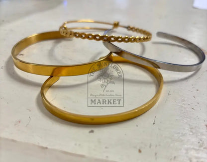 Gold Stainless Steel Bracelet - Small Bangle
