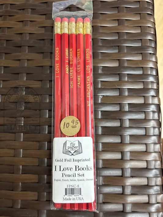 I Love Books Pencil Set