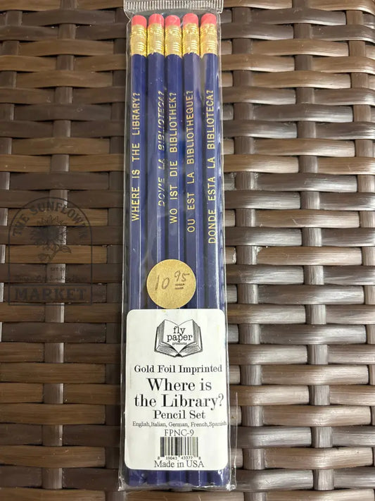I Love Books Pencil Set Blue