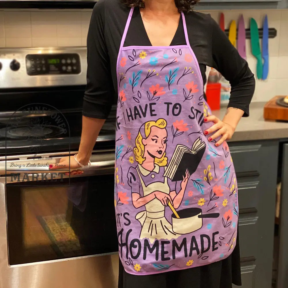 If I Have To Stir It’s Homemade Oven Mitt Apron Funny: Apron / Purple