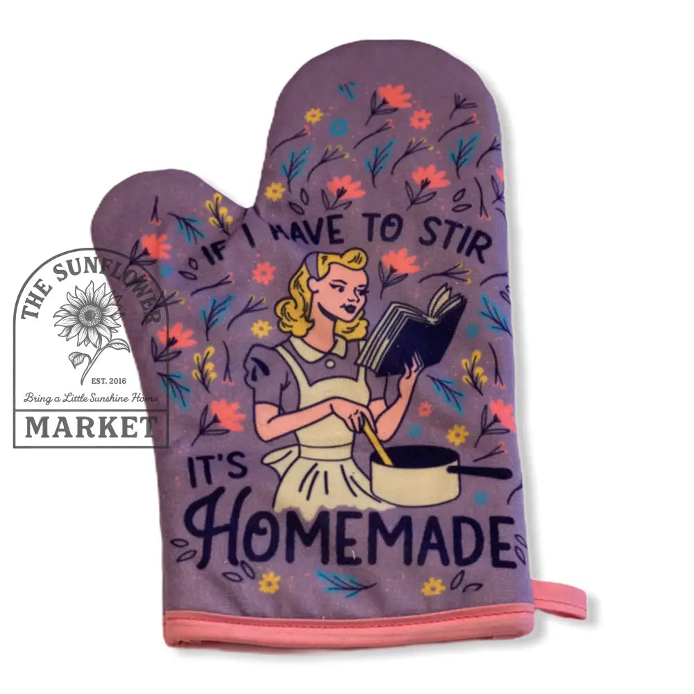 If I Have To Stir It’s Homemade Oven Mitt Apron Funny: Apron / Purple