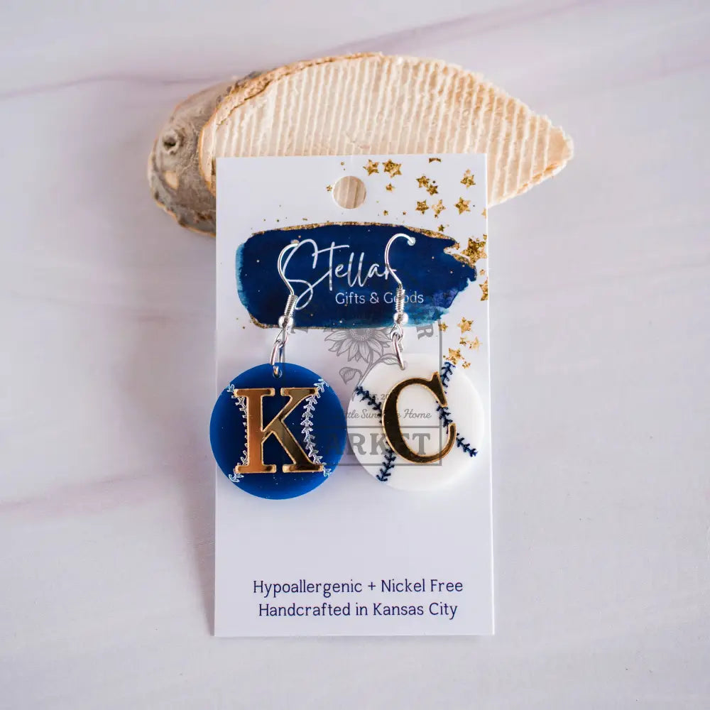 Kansas City Baseball Petite KC Double Layered Duo Dangles