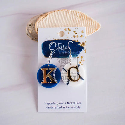 Kansas City Baseball Petite KC Double Layered Duo Dangles