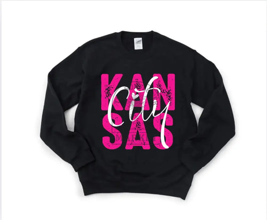 Kansas City Pink and White Letters