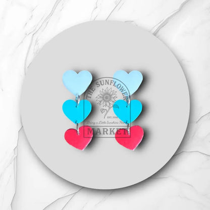 KC Current Heart Earrings Custom Team Color Heart Earrings
