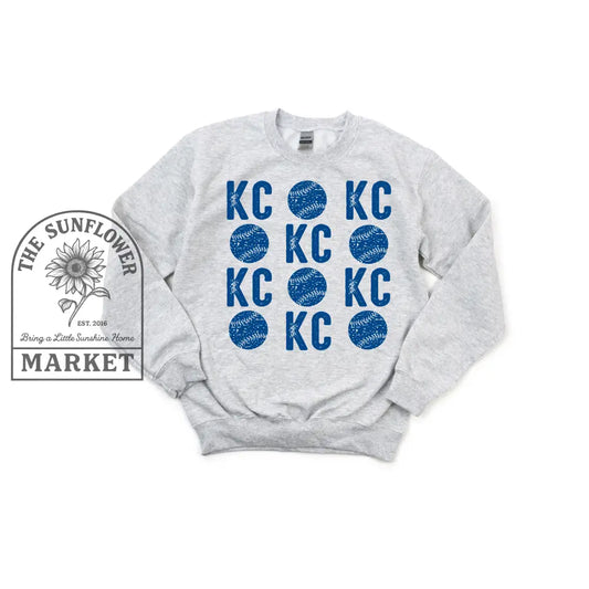 KC Grunge Baseballs Blue