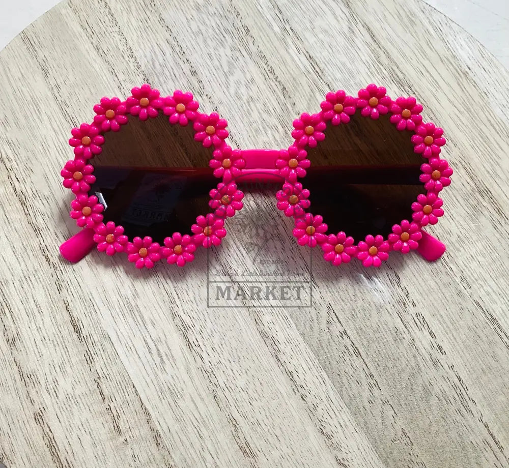 Kids Sunglasses - Hot Pink Daisy