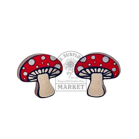 Mushroom Stud Earrings - As Pictured